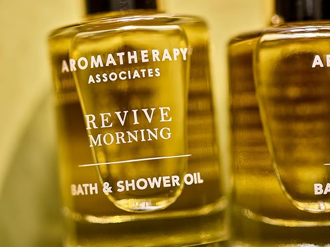 Aromatherapy Associates Perfect Partners Gift Set. 2 Premium Bath and Shower Oils (0.3 fl oz each) in Decorative Gift Box. Includes Deep Relax and Revive Morning Blends