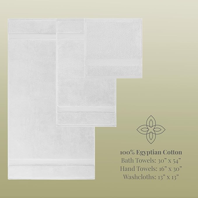 Aston & Arden Egyptian Bath Towels - Pack of 2 - Oversized Ultra Soft Thick & Absorbent, 100% Ringspun Egyptian Cotton Bathroom Towel for Spa, Hotel, 600 GSM, 30 x 54 in, Green