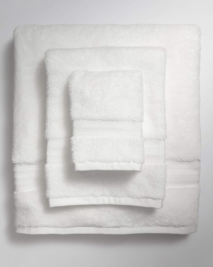Fabdreams 100% Organic Cotton Bath Towel Set of 6 700 GSM Hotel Premium Plush Absorbent Soft Durable Skin-Friendly Spa Quality Bathroom Comfort with 2 Bath 2 Hand Towels and 2 Wash Cloths White