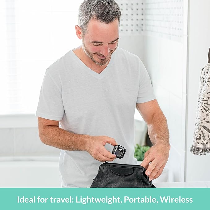 Bril UV-C Toothbrush Sanitizer and Holder, Portable Cleaner, Travel Cover, Magnetic Holder, and Rechargeable Case for Any Size Toothbrush, Navy
