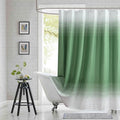 90 Inch Green Shower Curtain, Extra Long Sage Green and White Gradient Horizontal Stripe Waterproof Polyester Shower Curtains for Bathroom, 72x90 Inches