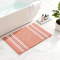 Kmson Bathroom Rugs Mat, 17"x24" Ultra Soft Washable Shaggy Chenille Bath Rugs, Non-Slip Fluffy Thick Water Absorbent Microfiber Mat for Bathtub, Sink and Shower, Pink