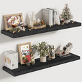 Vivelove 30 Inches Floating Shelves Wall Mounted, 10" Deep Wall Shelves for Bedroom, Bathroom, Living Room, Kitchen, Office, Home Decor, Modern Shelf, Set of 2, Black, 30x10.2x1.5