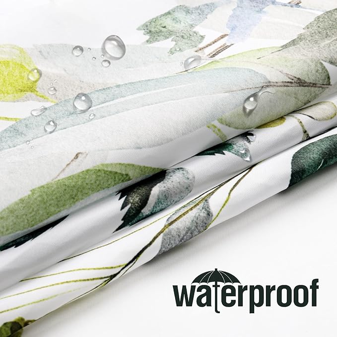 Gibelle Small Stall Shower Curtain 36 x 72, Narrow Half Sage Green Floral Fabric Shower Curtain, Watercolor Plant Eucalyptus Leaves Bathroom Curtains Shower Set