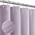 Gibelle Long Shower Curtain 72 x 78, Tall Waffle Weave Textured Fabric Shower Curtain for Bathroom, Water Repellent, Machine Washable, Lavender