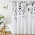 Colorful Star Grey Eucalyptus Waterproof Shower Curtain Set with Hooks, Minimalist Watercolor Floral Print Bathroom Décor, Plant Leaves Washable Fabric Shower Curtain, 72 x 84 Inch