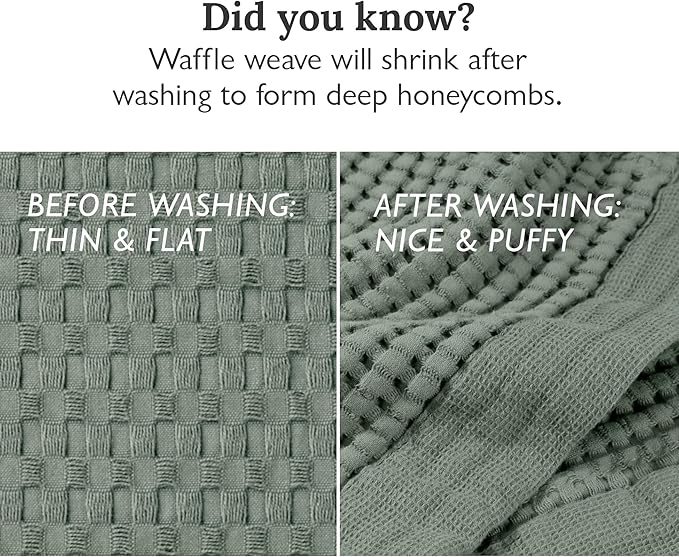 GILDEN TREE Waffle Bath Sheet Quick Dry Towel, Thin Luxury Bath Towels, Bath Sheets 40x80 Large Bath Towels, Modern Style (Sage Grey)