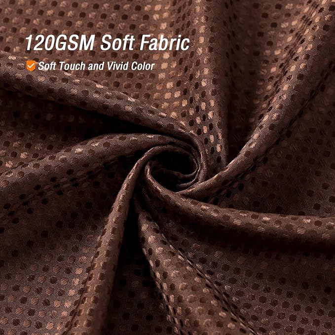 Gibelle Brown Shower Curtain, Waffle Weave Textured Fabric Shower Curtain for Bathroom - Soft Cloth & Hotel Spa Luxury, Water Repellent, Machine Washable, 72X72, Brown