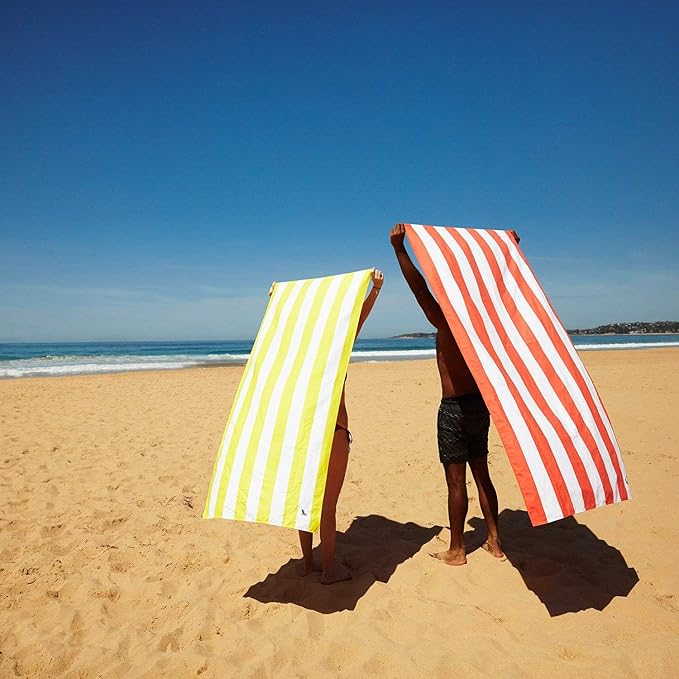 Dock & Bay Beach Towel - Quick Dry, Sand Free - Compact, Lightweight - 100% Recycled - Includes Bag - Cabana - Waikiki Coral Red - Extra Large (200x90cm, 78x35)