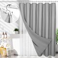 LaCyan 3 in 1 Waterproof Waffle Weave Shower Curtain and Clear Liner Set with 12 Stainless Steel Hooks Double Sided for Bathroom 72 Inches Heavy Duty Polyester Fabric Shower Curtains 72x72