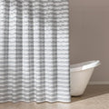 Amazon Basics Geometric Jacquard Fabric Shower Curtain for Bathroom, Lightweight, Waterproof and Washable, 72" W x 78" L, Grey Striped