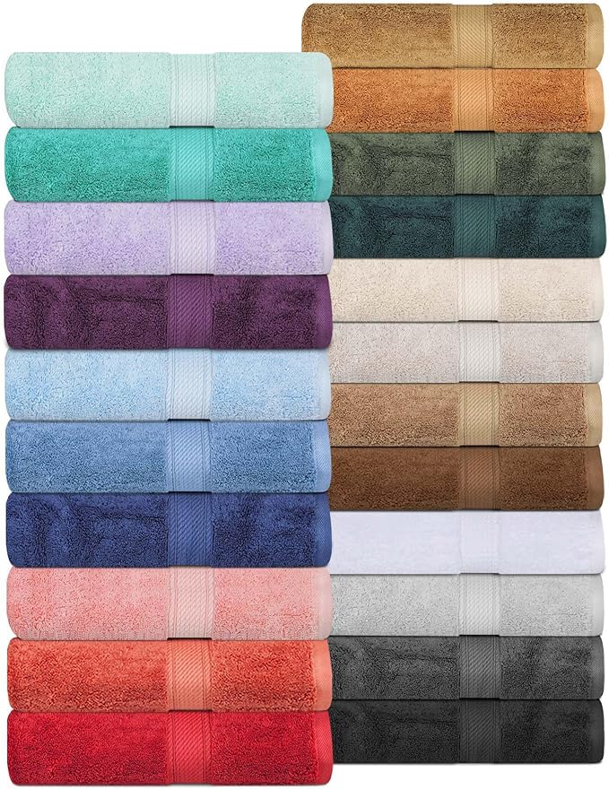 Superior Egyptian Cotton Pile Face Towel/Washcloth Set of 6, Ultra Soft Luxury Towels, Thick Plush Essentials, Absorbent Heavyweight, Guest Bath, Hotel, Spa, Home Bathroom, Shower Basics, Chocolate