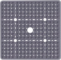 Large Gray Square Shower Mat Non Slip 27 x 27 Inch, Soft Bath Mat Bathtub Mat for Inside Shower Floor, Anti Slip Shower Stall Mats with Big Suction Cups Drain Holes, Easy Washable, BPA-Free