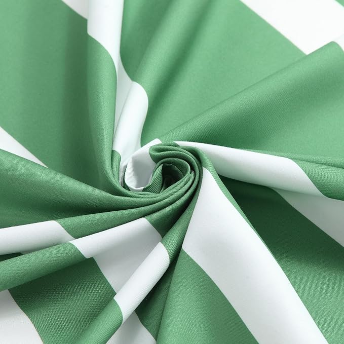 72x90 Inch Extra Long Shower Curtain, Green and White Ombre Striped Waterproof Fabric, Modern Hotel Spa Design with 12 Rustproof Grommets & Weighted Hem