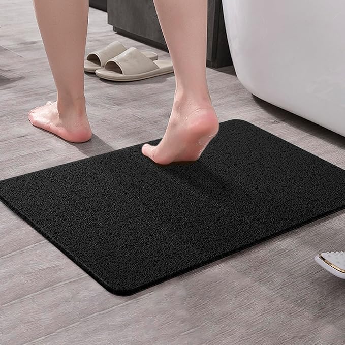 Asvin Soft Textured Bath, Shower, Tub Mat, 47x16 Inch, Phthalate Free, Non Slip Comfort Bathtub Mats with Drain, PVC Loofah Bathroom Mats for Wet Areas, Quick Drying