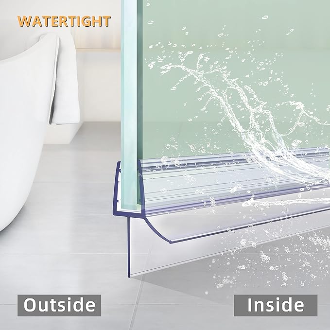 Frameless Shower Door Bottom Seal 2-Pack Think 1/4"(6mm) Long 36''(914mm) Shower Door Sweep to Create a Water Barrier Shower Door Seal Strip Design to Stop Leaks