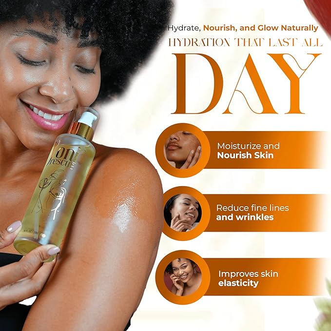 After Shower Body Oil for women | Daily Skin Moisturizer with Apricot, Jojoba, Avocado & Vitamin E Oil | Hydrating & Nourishing for all Skin types | Anti-Aging | 6.76 oz | Peach