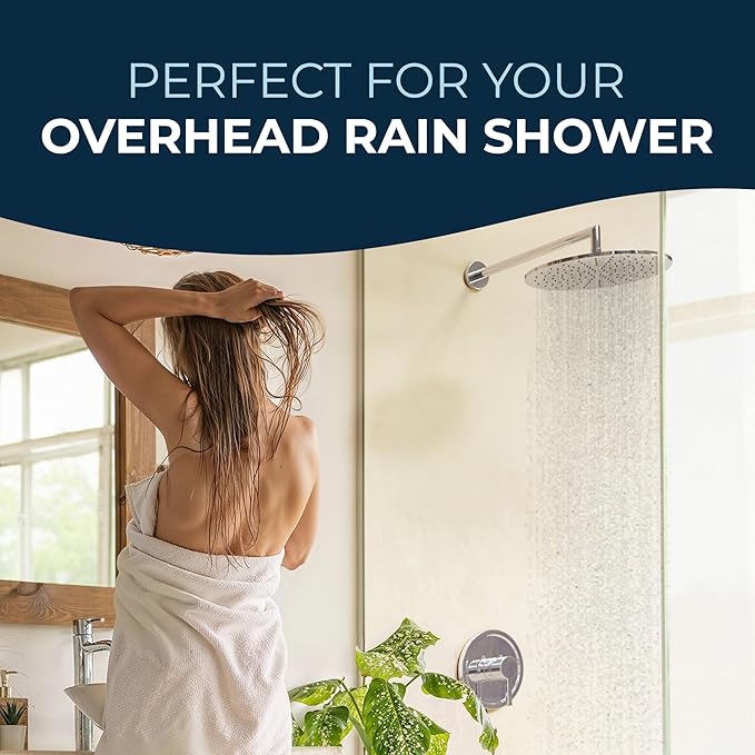 HammerHead Showers® Solid Metal 16 Inch Extended Shower Arm and Flange with Set Screw, Long Shower Arm, Extends Rain Shower Overhead, Wall-Mounted Rain Shower Arm, Matte Black
