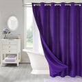 MitoVilla Extra Long Shower Curtain Liner Set, Purple 86 inch XL Waffle Fabric Shower Curtains with Snap-in Liner for Luxury Hotel Grade & Spa-Like Bathroom Decor, No Hooks Needed