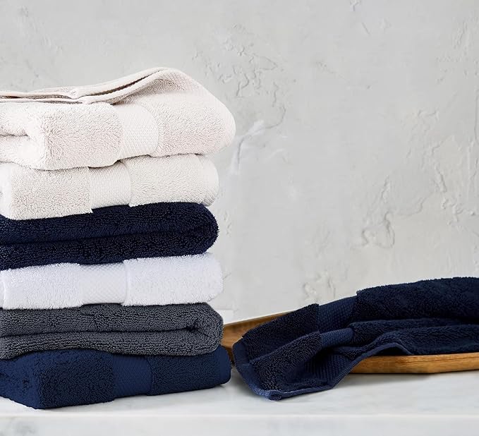 Delara 100% Organic Cotton Towels 650 GSM Plush Feather Touch Quick Dry Hand Towel, Pack of 12 GOTS Certified, Oeko-Tex Green Certified, Organic Cotton Hand Towel, 20"X30"