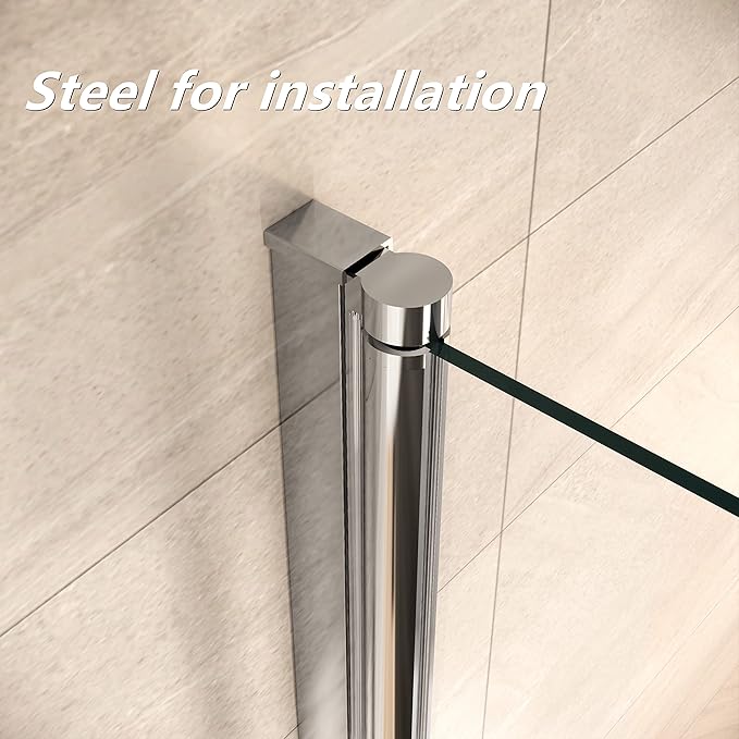 36 * 55 Inch Bathtub Shower Door,Bathroom Door with Bottom Seal,Liftable and Foldable Glass Door,Rectangular Bathtub Screen,Installed on Left and Right Sides