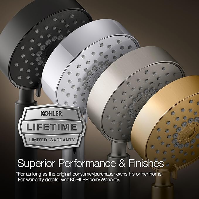 Kohler 37722-Y-CP Cinq™ Square single-function filtered showerhead, 2.5 gpm, Polished Chrome
