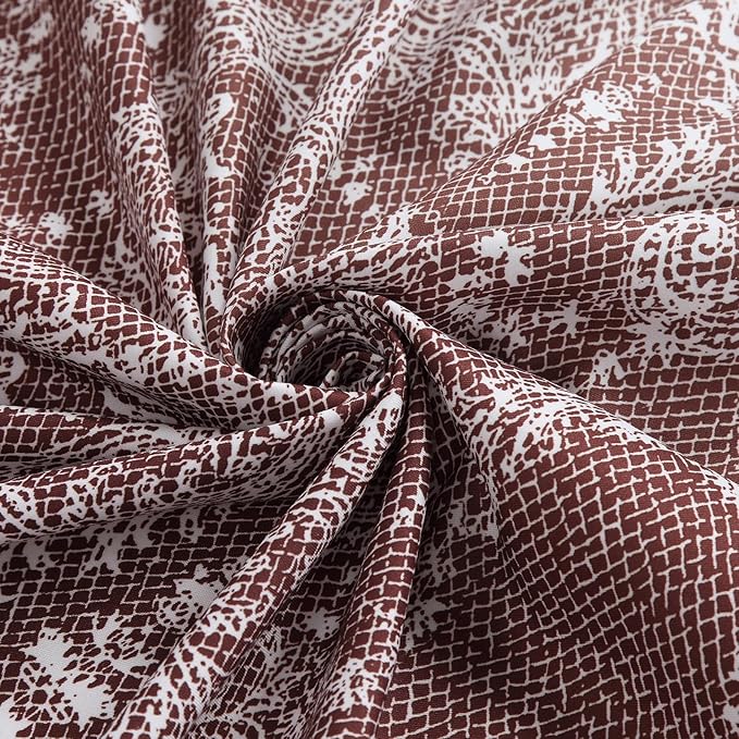 Extra Long Shower Curtain - Chantilly Lace Design, Heavyweight Polyester, Burgundy to White Ombre, 72" W x 84" H