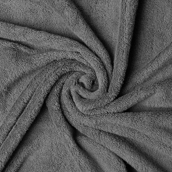 Melissa Linen, Bath Towel Set of 8, 2X Bath Towel, 2X Hand Towel, 4X Fingertip Towels, 100% Turkish Cotton Towels and Kitchen, Absorbent, Quick Dry, Durable and Soft Shower Towel, Dark Grey