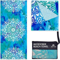 Elite Trend Quick Dry Towel Large 63x31 Inch - Microfiber Beach Towel - Perfect for Beach, Travel, Swimming, Pool, Yoga, Hiking, Camping - Lightweight, Fast Drying, Compact for Adults (Mandala Blue)