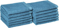 Amazon Basics Cotton Washcloths, Quick-Dry, 12" x 12", 12-Pack, Lake Blue