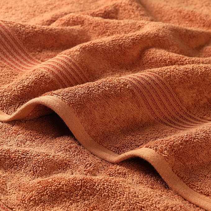 Superior Egyptian Cotton Bath Towel Set, Home Bathroom Towels, Master, Guest Bath, Decor Essentials, Quick Dry, Absorbent, Large Body Towels, Spa, Hotel, Resort, Adult, Kids, Set of 2, Caramel Brown