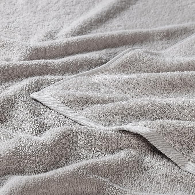 Superior Egyptian Cotton 10-Piece Face Towel Set , Small Towels For Facial, Spa, Quick Dry, Absorbent Towels, Bathroom Accessories, Guest Bath, Home Essentials, Washcloth, Airbnb, Silver