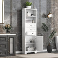 Harper & Bright Designs Storage Cabinet, 67.3 Inch Freestanding Tall Floor Bathroom Storage Cabinet with 3 Drawers, One Drawer, and Adjustable Shelves for Bathroom, Office, and Living Room (White)