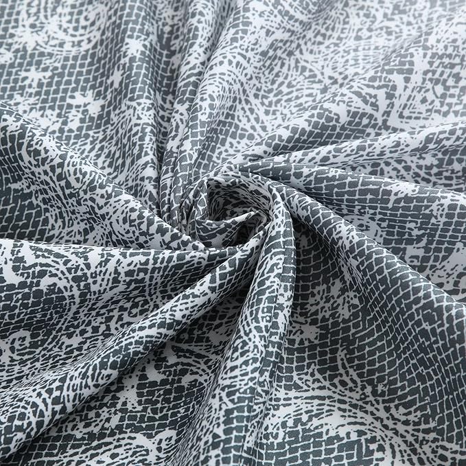Chantilly Lace Shower Curtain - Heavyweight Polyester, Dark Gray to White Ombre Design, 72" W x 72" H