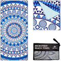 Elite Trend Microfiber Beach Towel for Adults with Bag - Extra Large 78x35 inch Lightweight Sand Free Quick Dry Towel for Travel, Swimming, Yoga, Camping (Blue Angel)