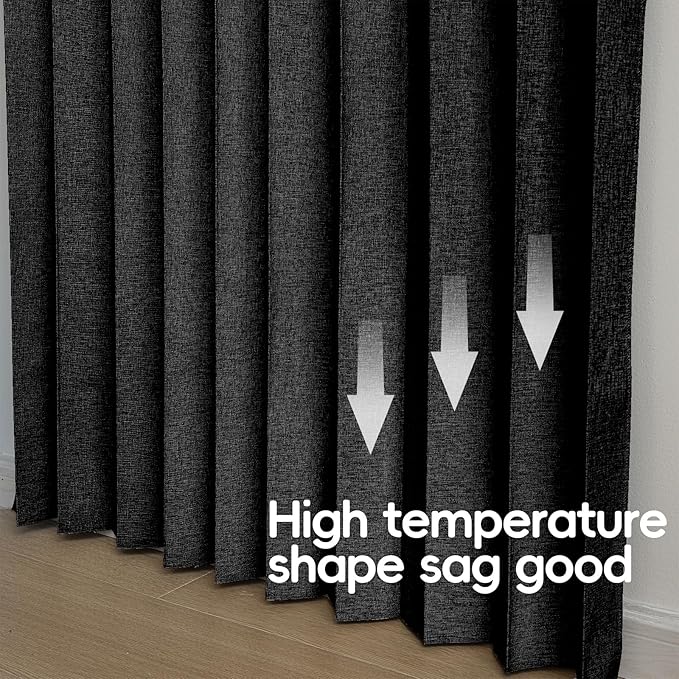 Accordian Door Curtain, 100% Blackout Folding Magnetic Doorway Curtains,Linen Style Closet Doors,for Room Divider,Privacy Protection（W72 x L78,Black,1 Panel）