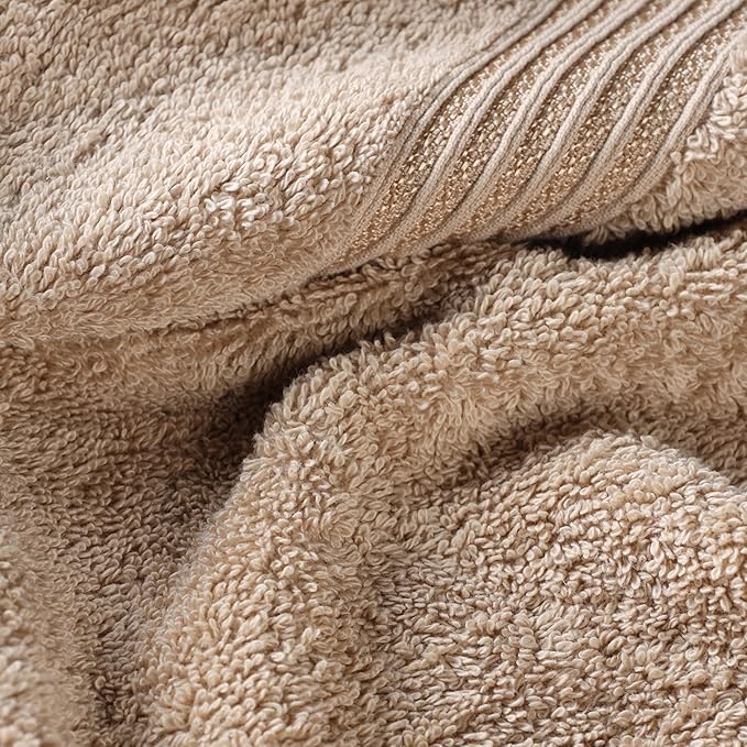 Superior Egyptian Cotton 3-Piece Towel Set, Basic Towels For Bathroom, Home Decor, Guest Bath, Shower, Apartment, Included 1 Face, 1 Hand, 1 Bath Towel, Washcloth, Quick Dry, Taupe