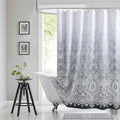 Chantilly Lace Shower Curtain - Heavyweight Polyester, Dark Gray to White Ombre Design, 72" W x 72" H