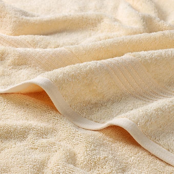 Superior Egyptian Cotton 6-Piece Towel Set, Bathroom Essentials, Towels For Bathroom, Apartment, Airbnb, Guest Bath, Face, Hand, Bath Towels, Washcloths, Absorbent, Fast Drying, Canary