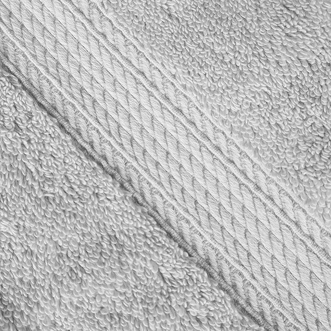 BNM Egyptian Cotton Heavyweight Towels, Ideal For Bathroom, Shower, Spa, Hotel, 800 GSM, Face/ Washcloths, Hand Towels, Bath Towels, Highly-Absorbent, Luxury Home Basics, 9 Piece Towel Set, Silver