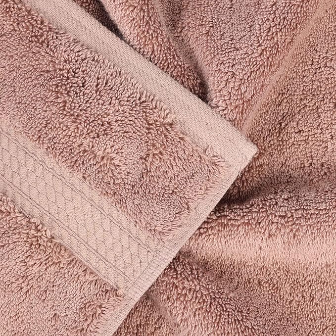 BLUENILEMILLS Madison Egyptian Cotton Towels, Towel Set for Bathroom, Shower, Hotel, Plush, 800 GSM, Highly Absorbent and Ultra-Soft Towels, Bath Essentials, 10 Piece Assorted Towel Set, Muted Mauve