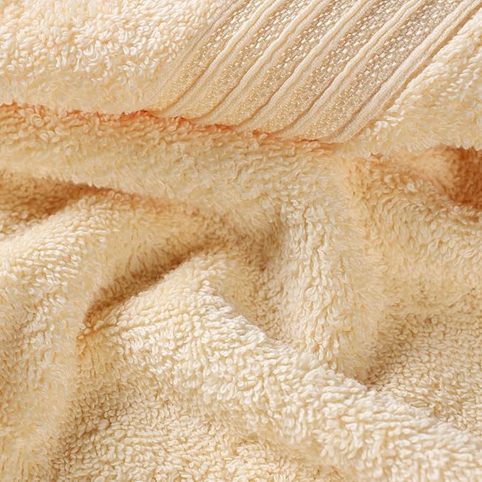 Superior Egyptian Cotton 8-Piece Towel Set, Assorted Towels for Home Bathroom, Guest Bath Decor Essentials, Includes 2 Bath, 4 Hand, 2 Face Towels/Washcloths, Quick Dry, Absorbent, Canary
