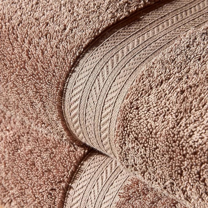 Christy Renaissance 4 Piece Brown Towel Set | 100% Egyptian Cotton | Luxury Bathroom Towels | Soft and Super Absorbent | 675 GSM | 2 Bath 2 Hand | Mink