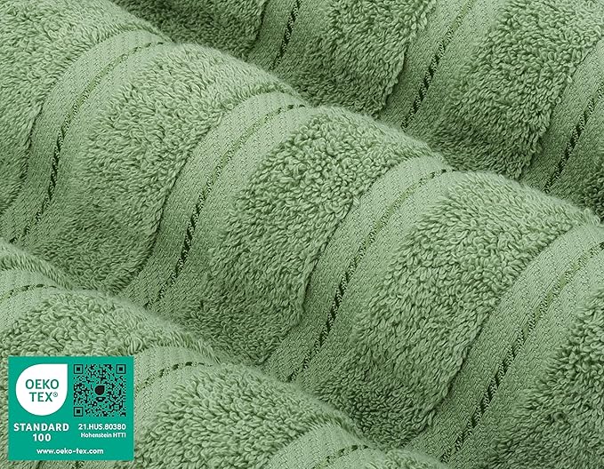 American Soft Linen Luxury Hand Towels for Bathroom, 600 GSM 100% Cotton Turkish 4 Piece Hand Towel Set, 600 GSM Hand Face Towels for Kitchen, Sage Green Hand Towels