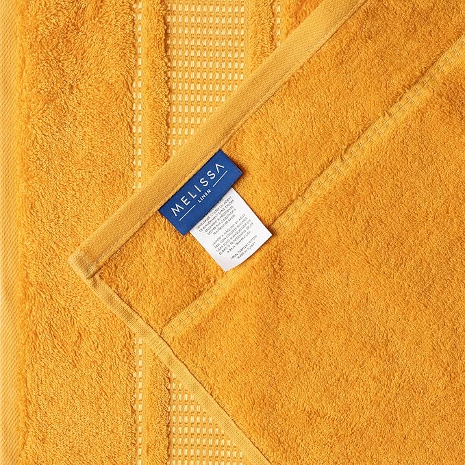 Melissa Linen, Bath Sheet, 100% Turkish Cotton Towel for Bathroom, Absorbent, Quick Dry, Durable and Soft Shower Towel, 35 in x 60 in Large, Spa and Hotel Quality, Yellow