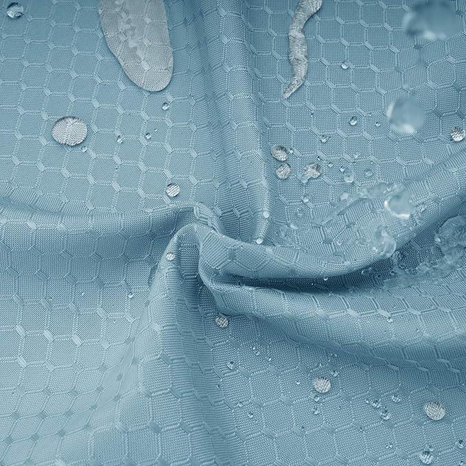 AooHome Extra Long 72x86 Inch Shower Curtain, Fabric Heavy Weight Waffle Weave Design Bathroom Curtain with Hooks, Weighted Hem, Water Repellent, Light Blue