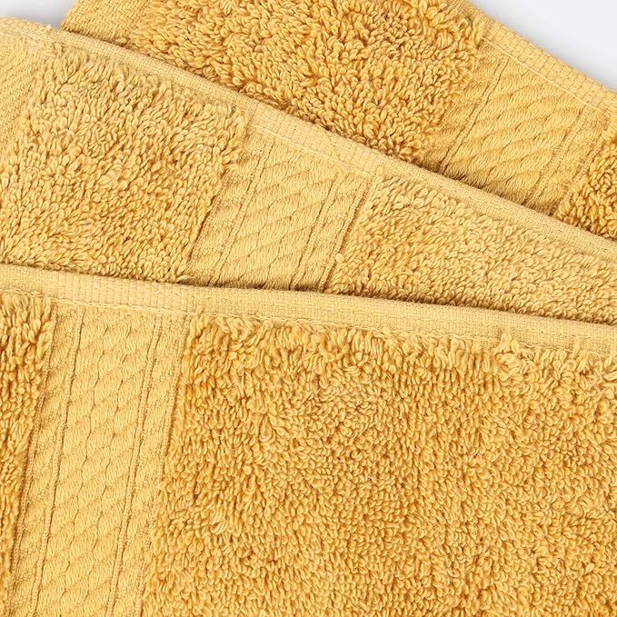 BLUENILEMILLS Madison Egyptian Cotton Towels, Towel Set for Bathroom, Shower, Hotel, Plush, 800 GSM, Highly Absorbent and Ultra-Soft Towels, Bath Essentials, 8 Piece Assorted Towel Set, Gold