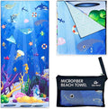 Elite Trend Quick Dry Towel Large 63x31 Inch - Microfiber Beach Towel - Perfect for Beach, Travel, Swimming, Pool, Yoga, Hiking, Camping - Lightweight, Fast Drying, Compact for Adults (Sea Animal)
