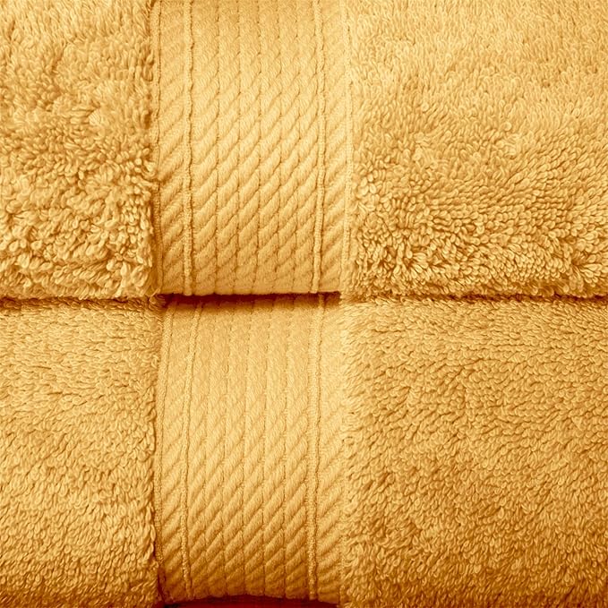 BLUENILEMILLS Madison Egyptian Cotton Hand Towels, Towel Set for Bathroom, Shower, Spa, Hotel, Plush, 800 GSM, Gym, Highly Absorbent and Ultra-Soft Towels, Bath Essentials, Set of 4, Gold