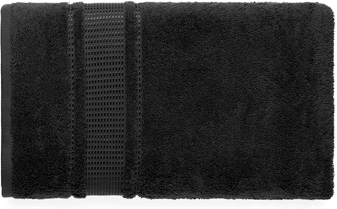 Melissa Linen, 4 Piece Washcloths Set, 100% Turkish Cotton Towels for Body and Face Towels, 12 in x 12 in, Absorbent, Quick Dry, Durable and Soft, Baby Wash Cloths, Wash Rags for Kitchen, Jet Black
